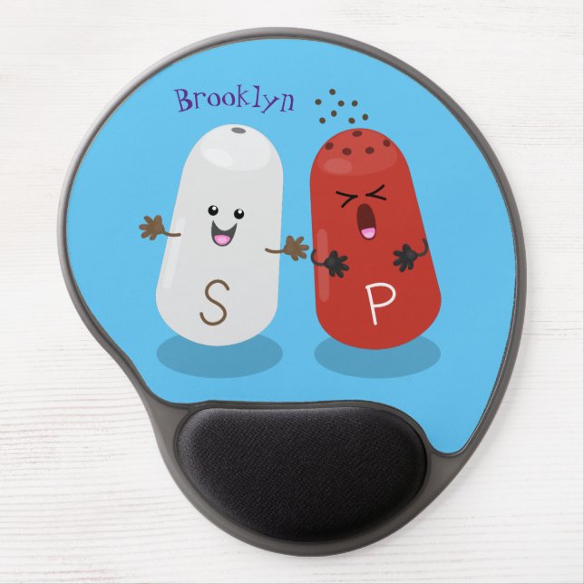 Cute kawaii salt and pepper shakers cartoon gel mouse pad (Front)