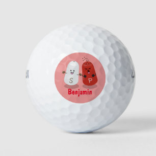 Cute kawaii salt and pepper shakers cartoon golf balls