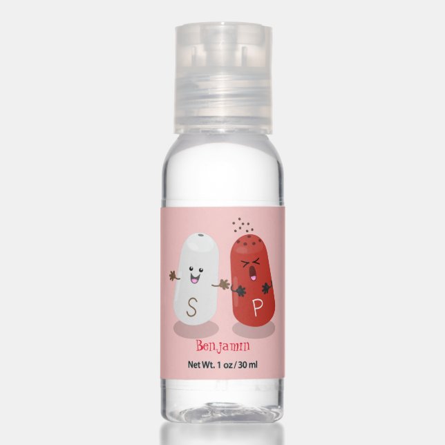 Cute kawaii salt and pepper shakers cartoon hand sanitizer (Front)