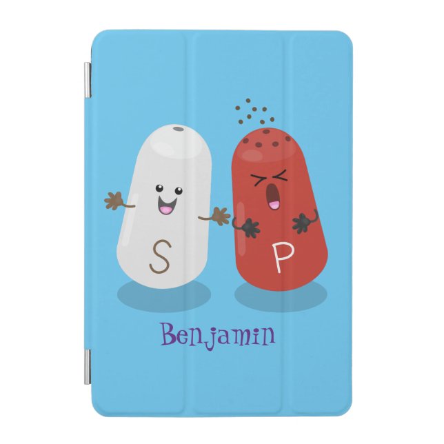 Cute kawaii salt and pepper shakers cartoon iPad mini cover (Front)