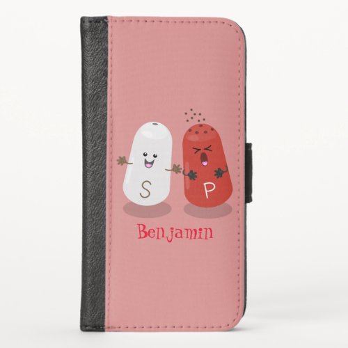 Cute kawaii salt and pepper shakers cartoon iPhone x wallet case