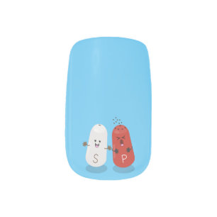 Cute kawaii salt and pepper shakers cartoon minx nail art