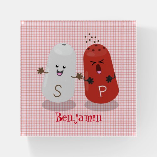 Cute kawaii salt and pepper shakers cartoon paperweight