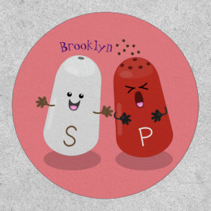 Cute kawaii salt and pepper shakers cartoon patch