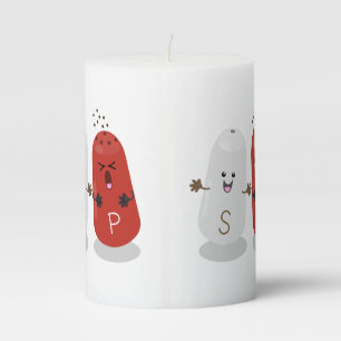 Cute kawaii salt and pepper shakers cartoon pillar candle