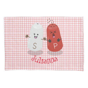 Cute kawaii salt and pepper shakers cartoon pillow case