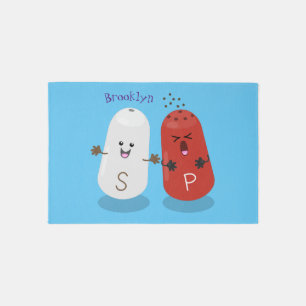 Cute kawaii salt and pepper shakers cartoon rug