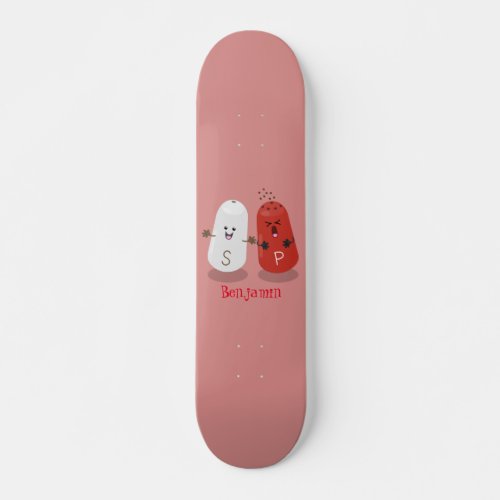 Cute kawaii salt and pepper shakers cartoon  skateboard