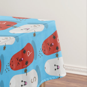 Cute kawaii salt and pepper shakers cartoon tablecloth