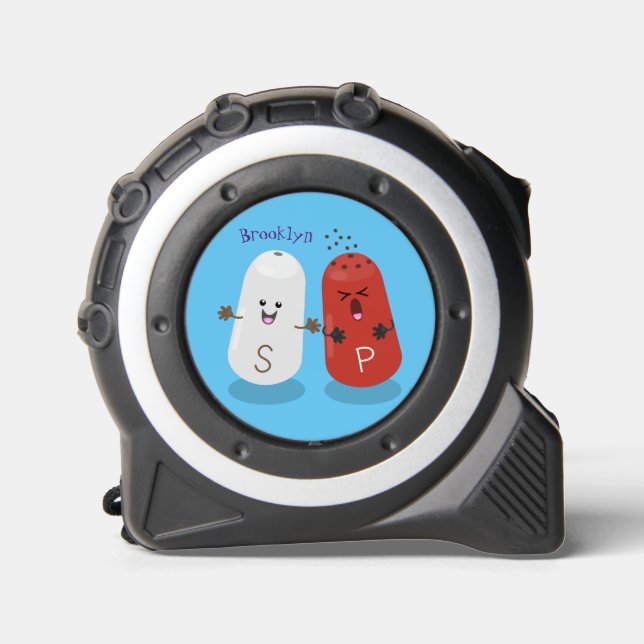 Cute kawaii salt and pepper shakers cartoon tape measure (Front)