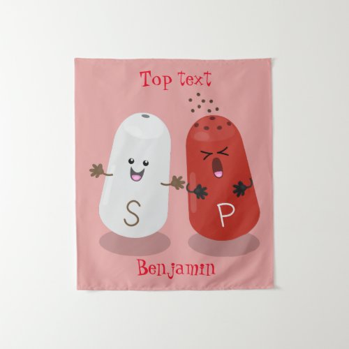 Cute kawaii salt and pepper shakers cartoon  tapestry