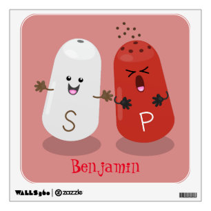 Cute kawaii salt and pepper shakers cartoon wall decal