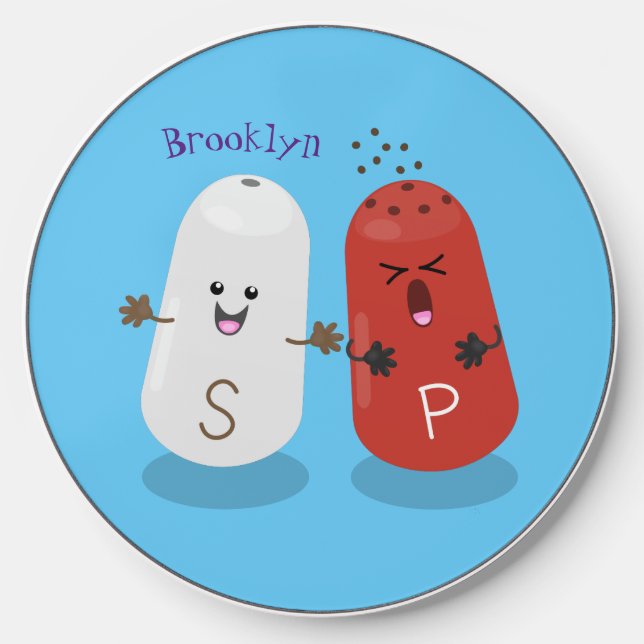 Cute kawaii salt and pepper shakers cartoon wireless charger  (Front)