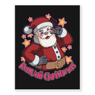Cute Kawaii Santa Claus Funny Xmas Gift Temporary Tattoos