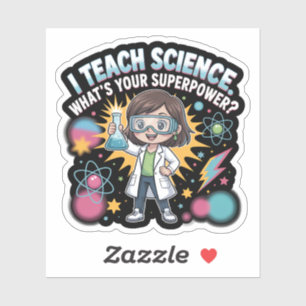 Cute Kawaii Science Teacher – Funny Superpower Lab Sticker