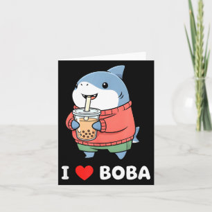 Cute Kawaii Shark Boba Tea Funny Bubble Tea Lover  Card
