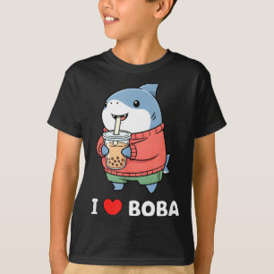 Cute Kawaii Shark Boba Tea Funny Bubble Tea Lover  T-Shirt