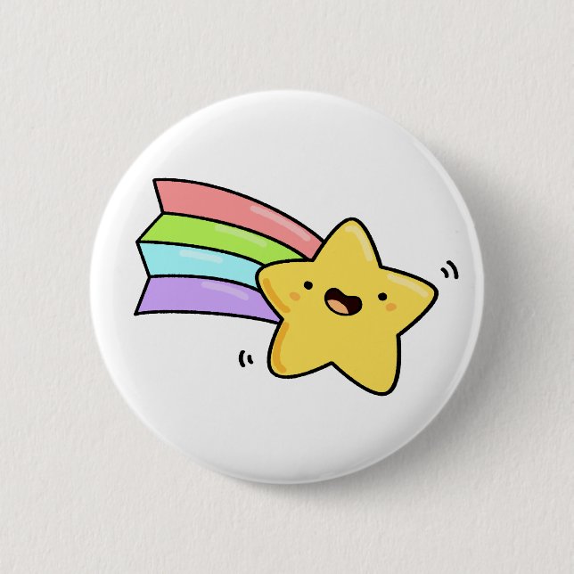 Cute Kawaii Shooting Star Button (Front)