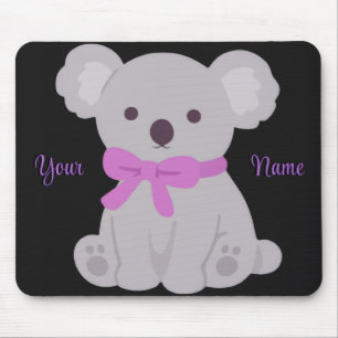 Cute Kawaii Sitting Koala Purple Custom Mousepad