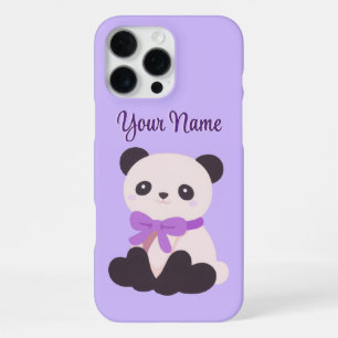 Cute Kawaii Sitting Panda Bow Custom Phone Case