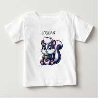Cute Kawaii Skunk with Bubble Tea Personalized