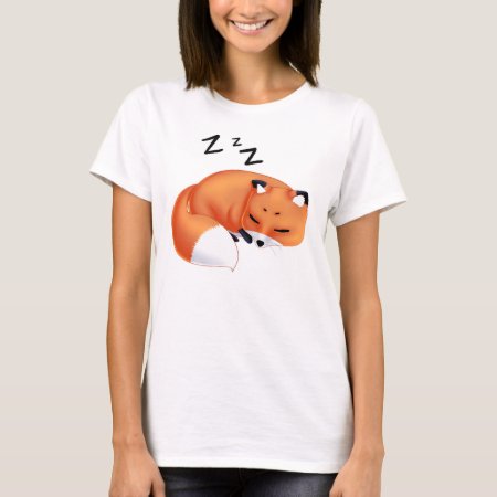 Cute Kawaii Sleeping Cartoon Fox T-shirt