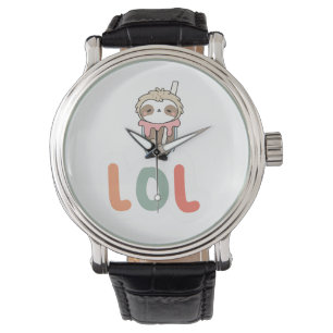 Cute Kawaii Sloth Bubble Tea LOL Watch