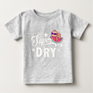 Cute Kawaii Sloth Laying On Watermelon Super Dry Baby T-Shirt
