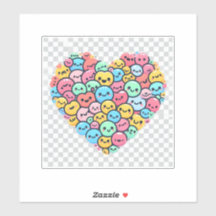 Cute Kawaii Smiley Heart Vinyl Sticker