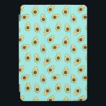 Cute Kawaii Smiling Avocado Pattern iPad Pro Cover<br><div class="desc">Adorable avocado patterned iPad cover features an allover pattern of smiling and winking kawaii style avocados on a vibrant turquoise aqua background. A cute design that's perfect for avocado lovers or kawaii fans!</div>