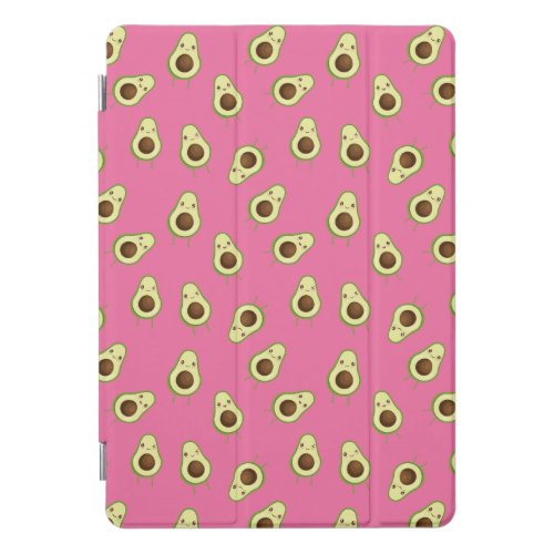 Cute Kawaii Smiling Avocado Pattern iPad Pro Cover