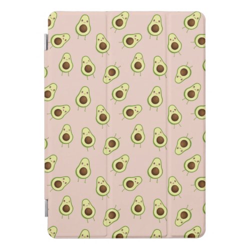 Cute Kawaii Smiling Avocado Pattern iPad Pro Cover