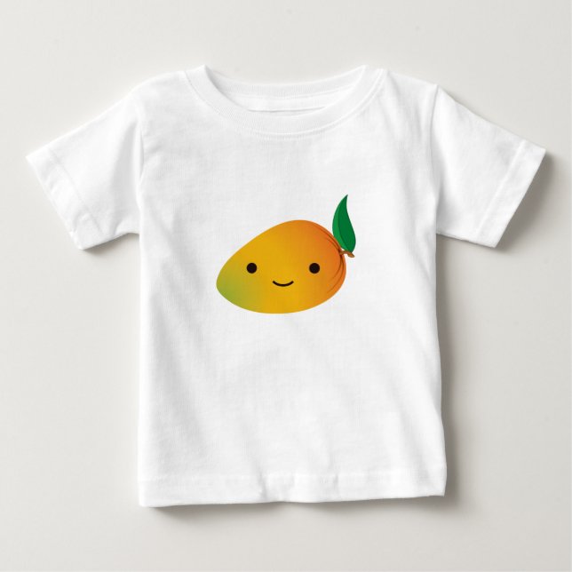 Cute Kawaii Smiling Mango Baby T-Shirt (Front)