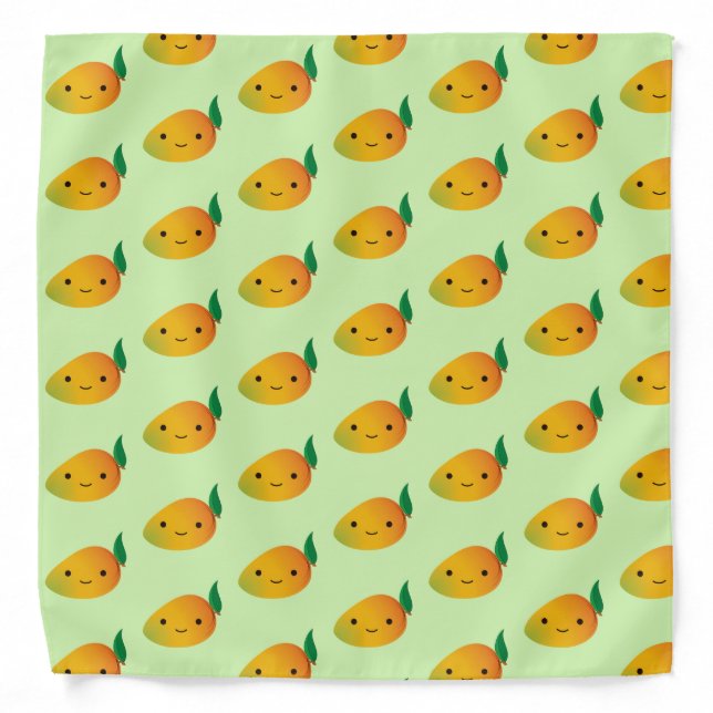 Cute Kawaii Smiling Mango Bandana (Front)