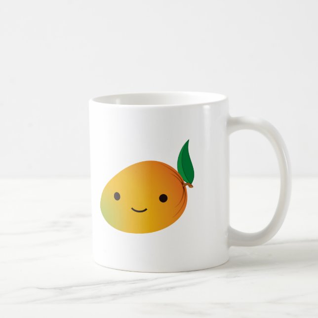 Cute Kawaii Smiling Mango Coffee Mug (Right)
