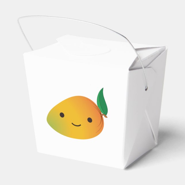 Cute Kawaii Smiling Mango Favor Boxes (Back Side)