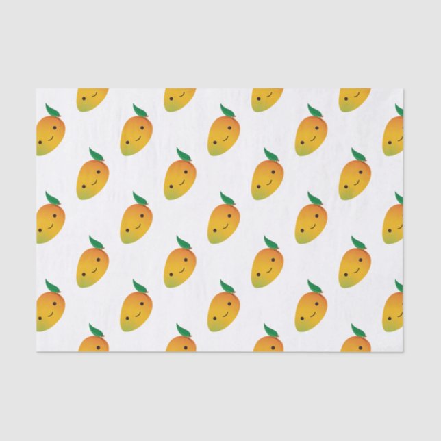 Cute Kawaii Smiling Mango Tissue Paper (Front)
