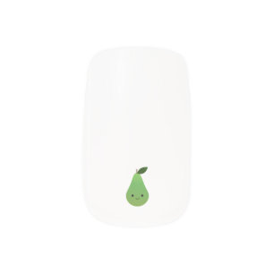 Cute kawaii Smiling Pear Minx Nail Art