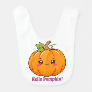Cute Kawaii Smiling Pumpkin Cartoon Baby Bib