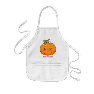 Cute Kawaii Smiling Pumpkin Cartoon Kids' Apron