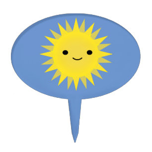 Cute Kawaii Smiling Sun Cake Topper
