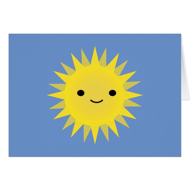 Cute Kawaii Smiling Sun Cards (Front Horizontal)