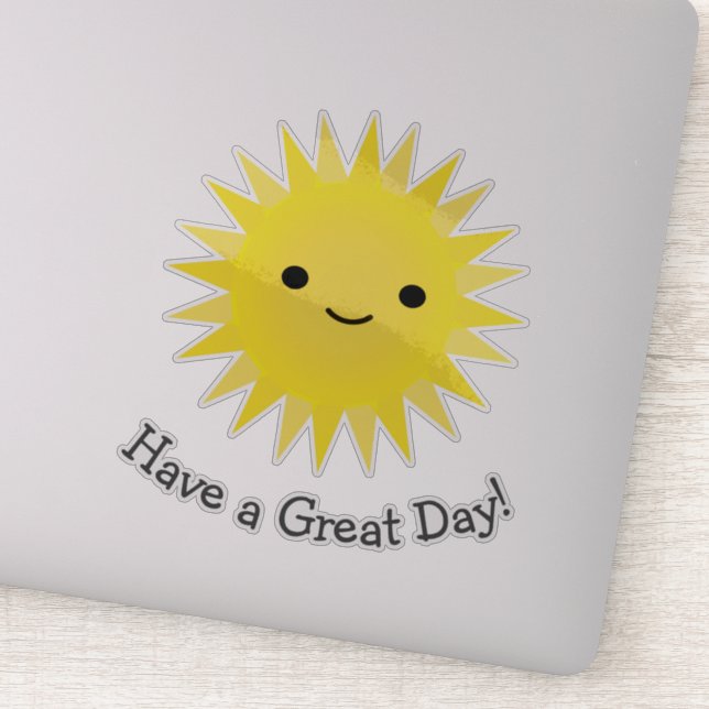 Cute Kawaii Smiling Sun Sticker (Detail)