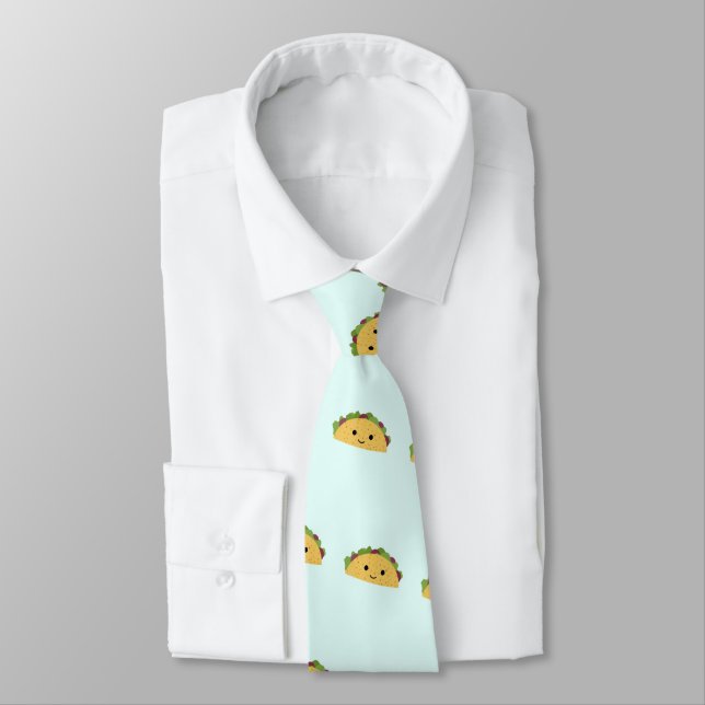 Cute Kawaii Smiling Taco Neck Tie (Tied)