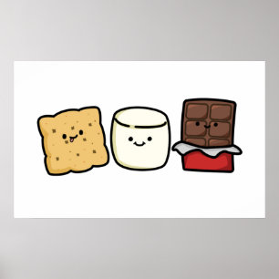 Cute Kawaii Smore Pals Poster