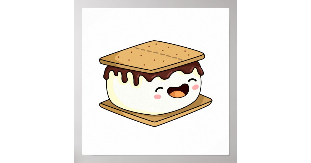 Cute Kawaii Smore Poster Zazzle 7593