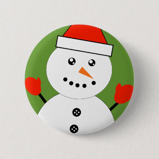 Cute Kawaii Snowman Pinback Button