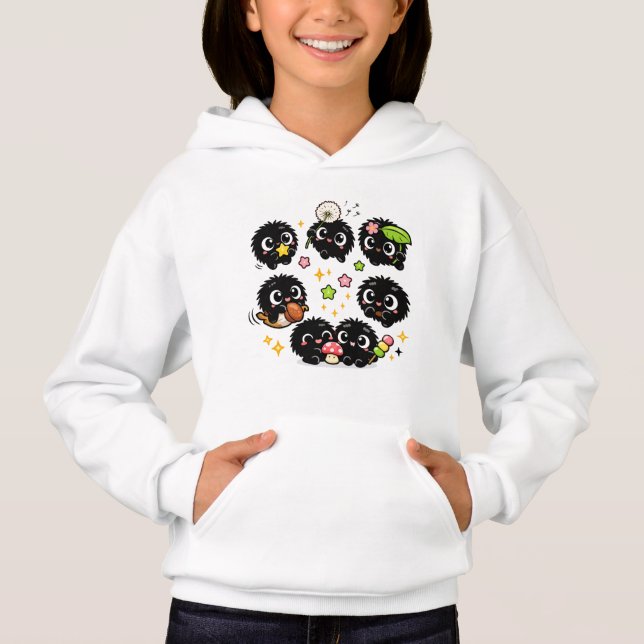 Cute Kawaii Soot Sprites Hoodie (Front)