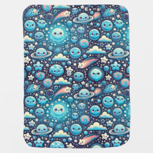 🌌 Cute Kawaii Space Adorable Galaxy Cosmic 🚀 Baby Blanket