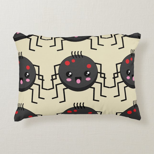 Cute Kawaii Spider Accent Pillow (Front)